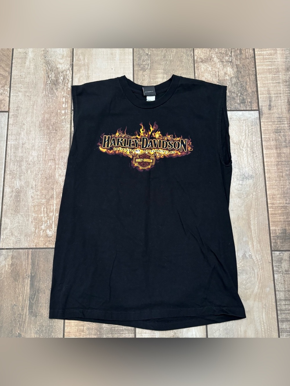 VTG Harley-Davidson Thunderbolt Butte Montana Sleeveless T-Shirt Black Size XL